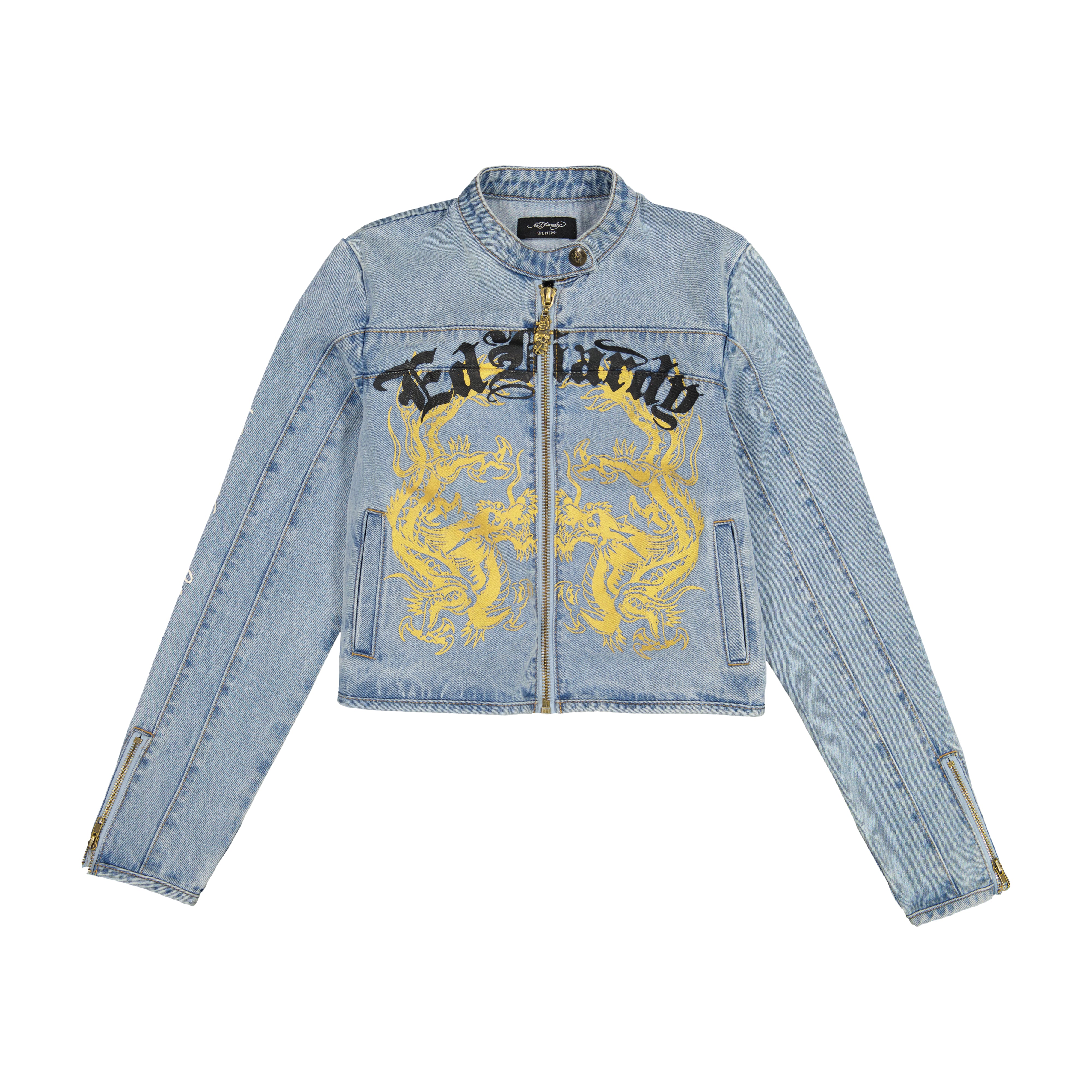 Dragon Panther Denim Moto Jacket